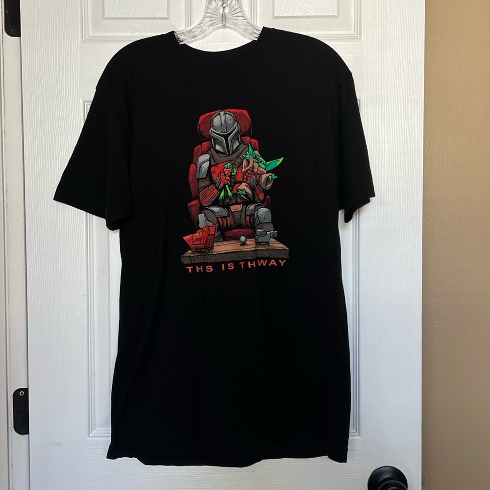 Star Wars The Mandalorian The Way Of The Dad T-Shirt Size Large Black